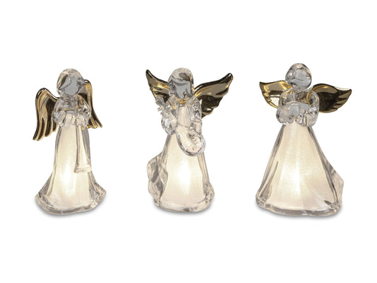 Glanzvolle Engellichter: 3er Set mit LED-Beleuchtung und Goldenen Glöckchen (5-2)