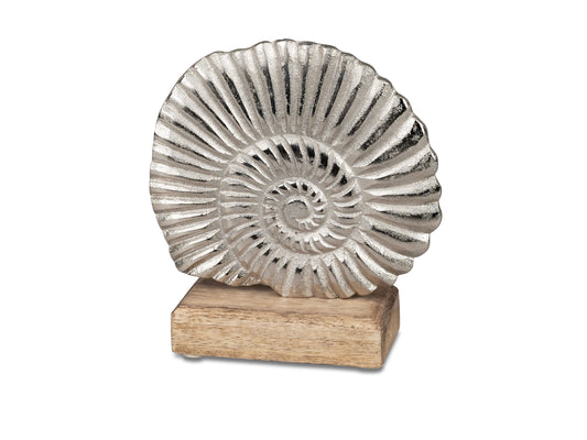 Muschel aus Aluminium und Mangoholz (3-3)