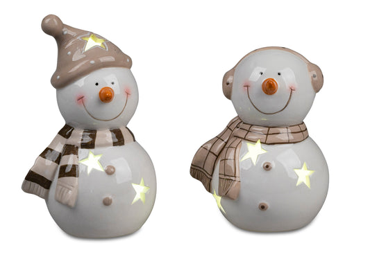 Bezaubernder, beleuchteter Schneemann