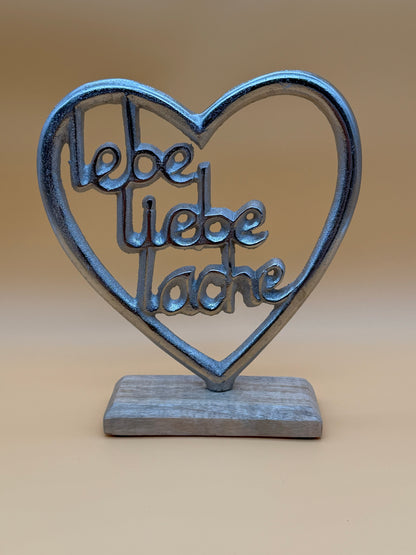 Herz Lebe Liebe Lache Mangoholz (3-1)