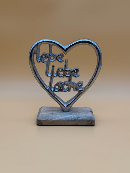 Herz Lebe Liebe Lache Mangoholz (3-1)